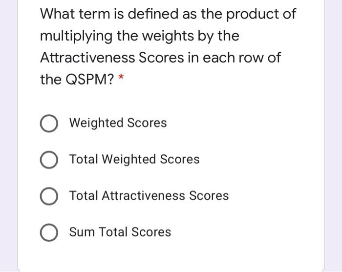 1 2 3 4 5 What term is defined as the product of