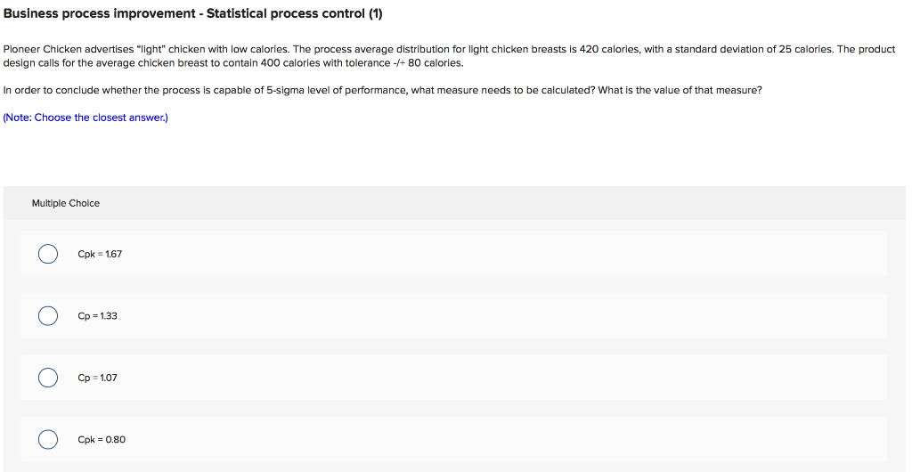 Business process improvement - Statistical