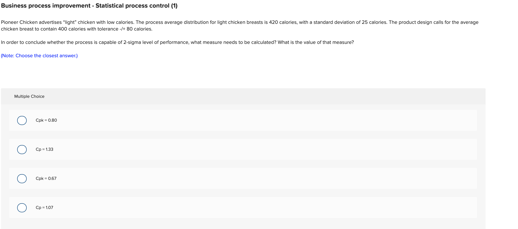 Business process improvement - Statistical