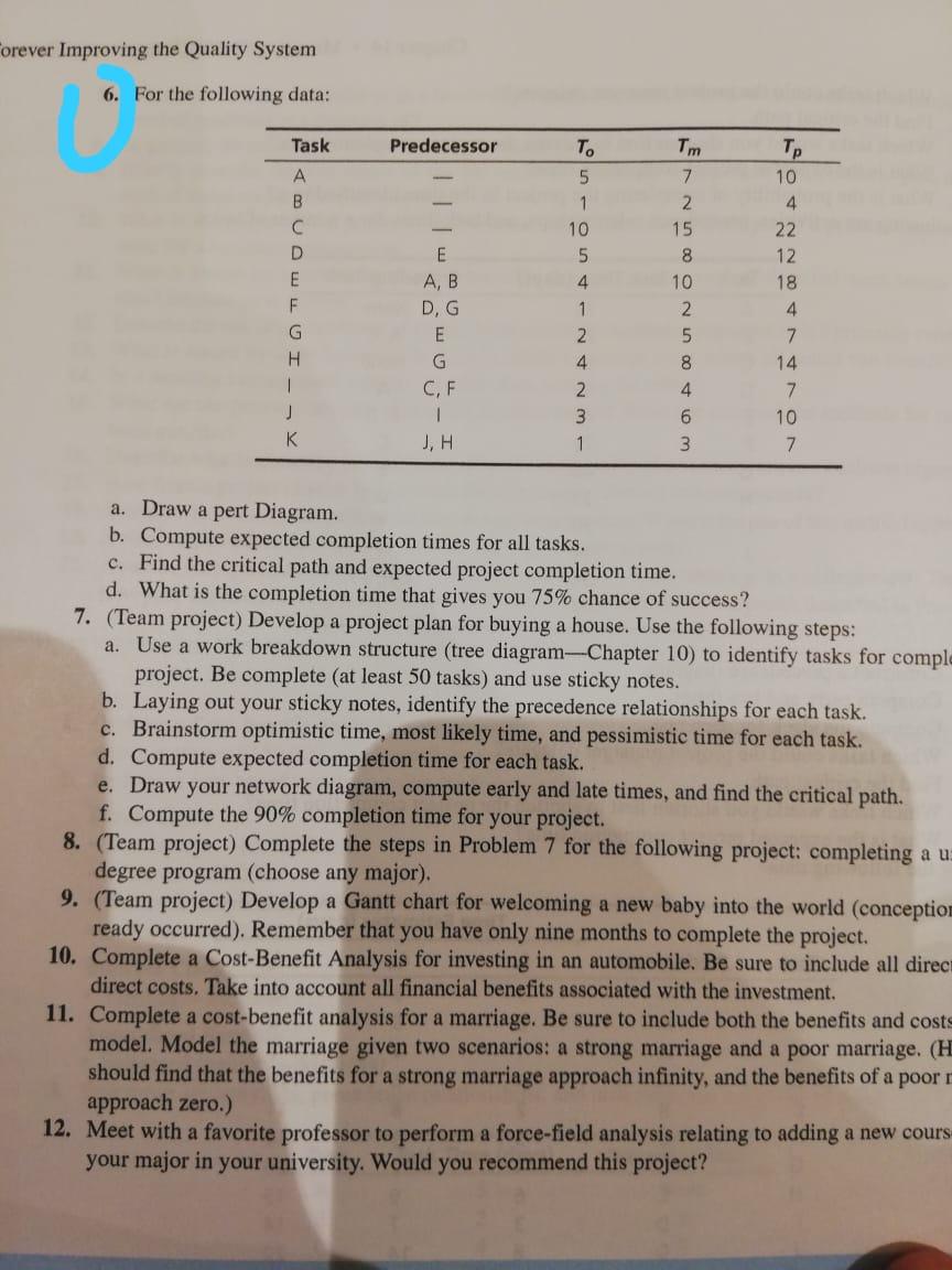 orever Improving the Quality System 6. For the