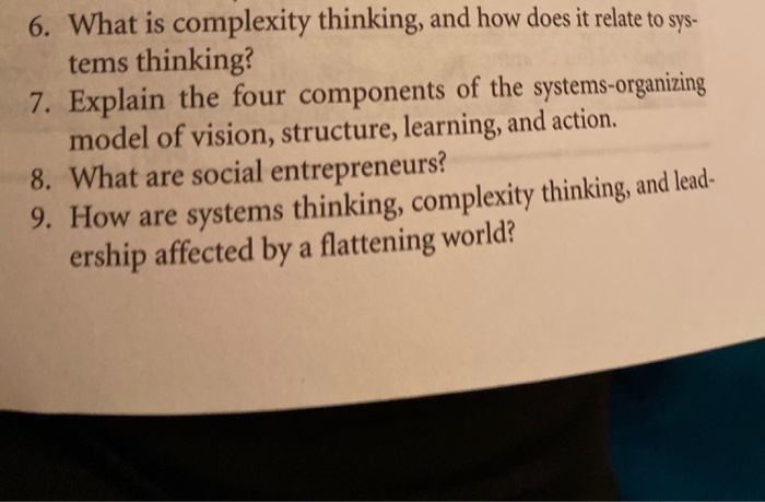 6. What is complexity thinking, and how does it