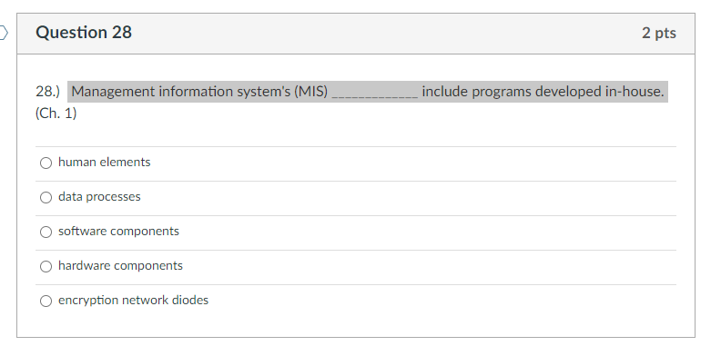 Question 27 2 pts 27.) A successful program helps