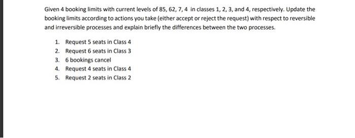 URGENT HELP PLEASE Given 4 booking limits with