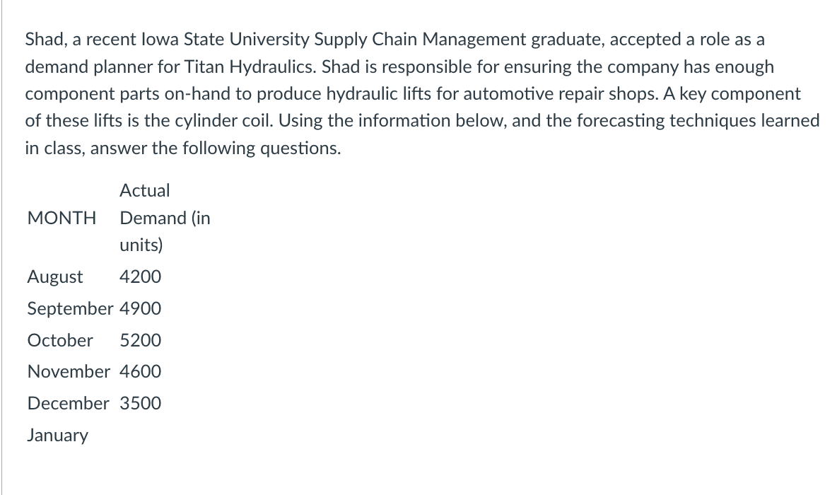 Shad, a recent lowa State University Supply Chain