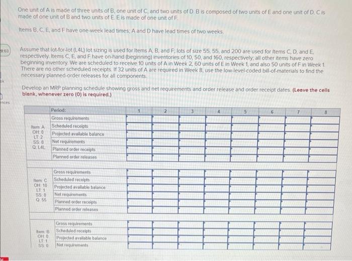 8.03 ok nces One unit of A is made of three units
