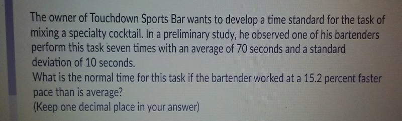 The owner of Touchdown Sports Bar wants to