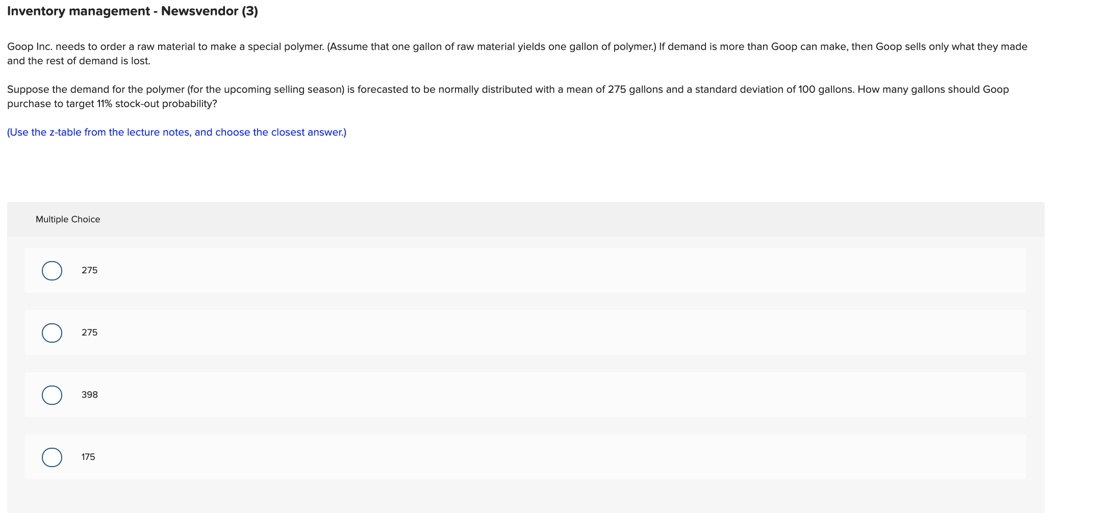 Inventory management - Newsvendor (3) Goop Inc.