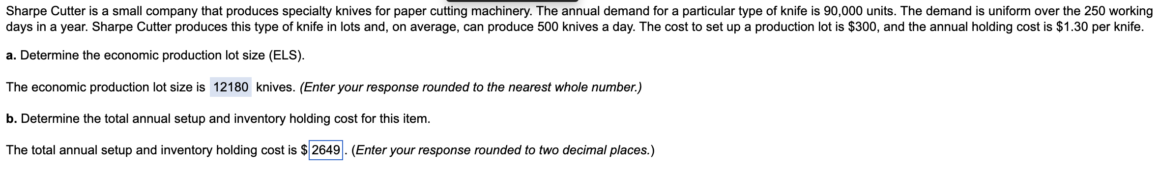 Sharpe Cutter is a small company that produces