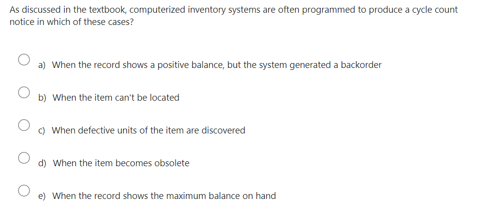 As discussed in the textbook, which is a