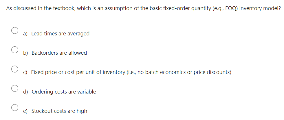 As discussed in the textbook, which is a