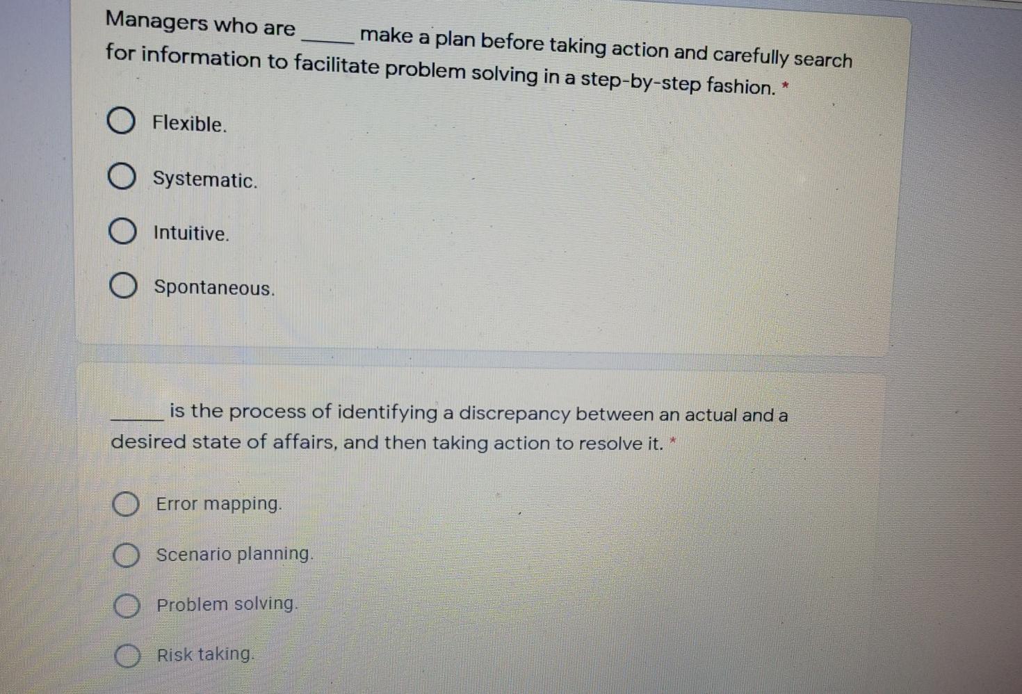 Managers who are make a plan before taking action