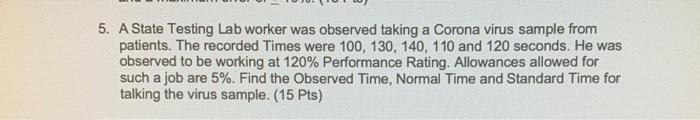 5. A State Testing Lab worker was observed taking