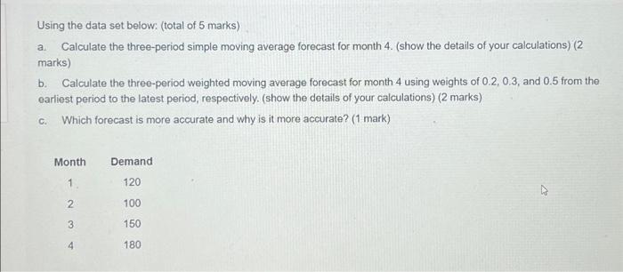 Using the data set below: (total of 5 marks) a.