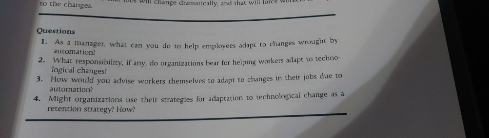 to the changes es will change dramatically, and