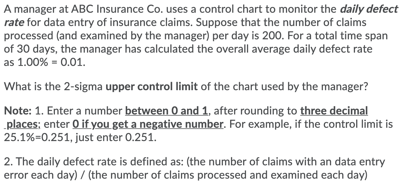 PLEASE HELP ASAP A manager at ABC Insurance Co.