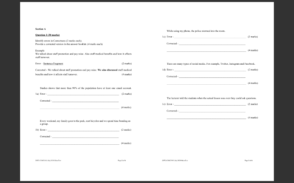 Section A While using iny phone, the police