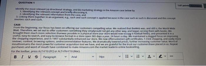 QUESTION 1 1.67 points Identify the most relevant