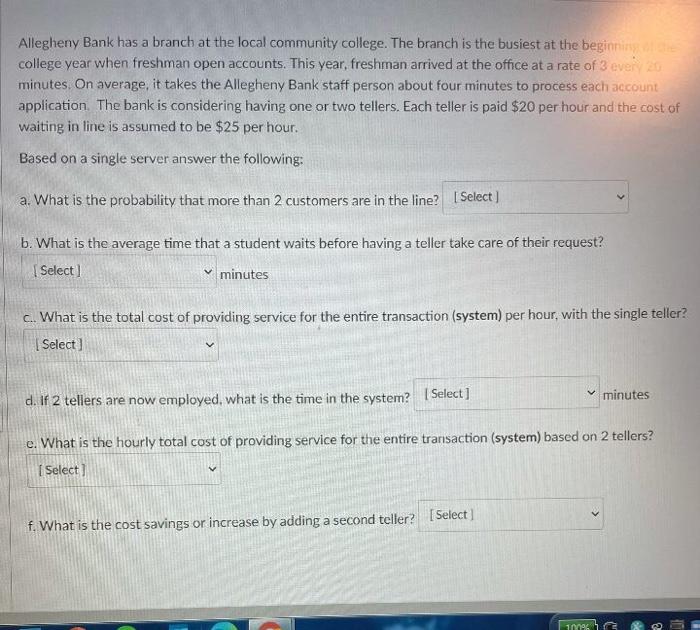 Allegheny Bank has a branch at the local