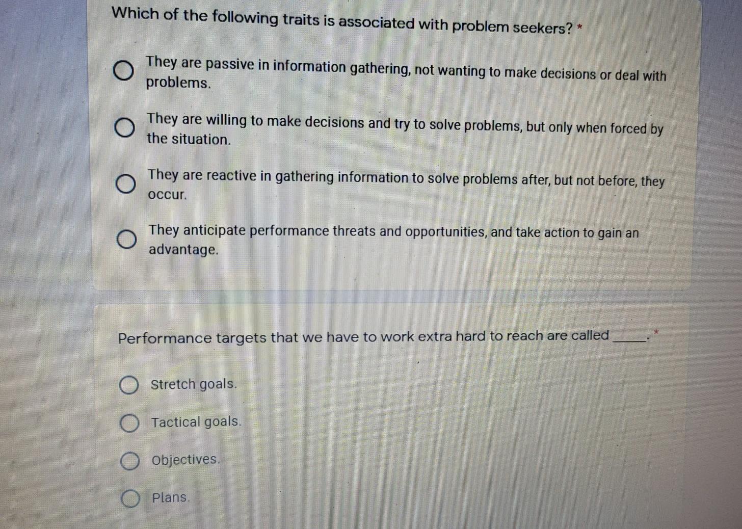 Which of the following traits is associated with