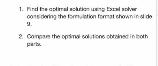 *(a) ONA mm 5 5 10 1. Find the optimal solution