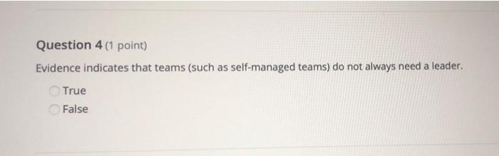 Question 4 (1 point) Evidence indicates that