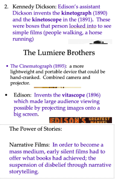 According to Lecture, like many mass media, film