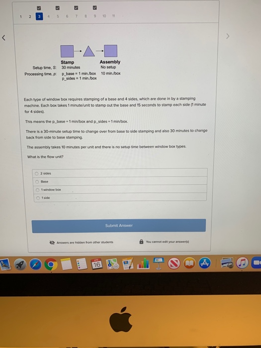 1 2 3 4 5 6 7 8 9 10 11 Setup time, S: Processing
