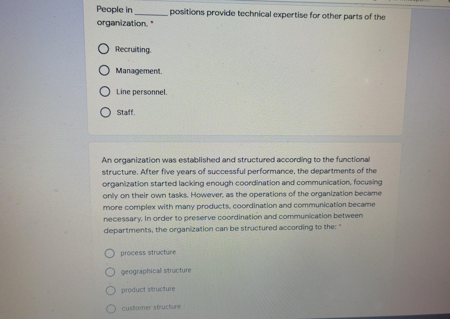 People in organization. * positions provide