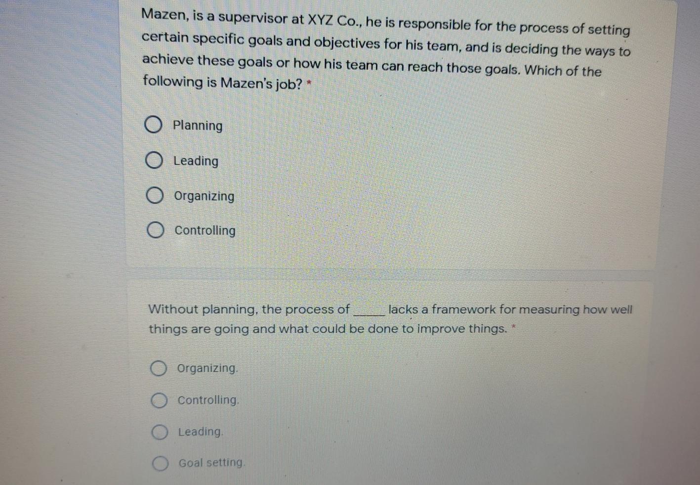 Mazen, is a supervisor at XYZ Co., he is