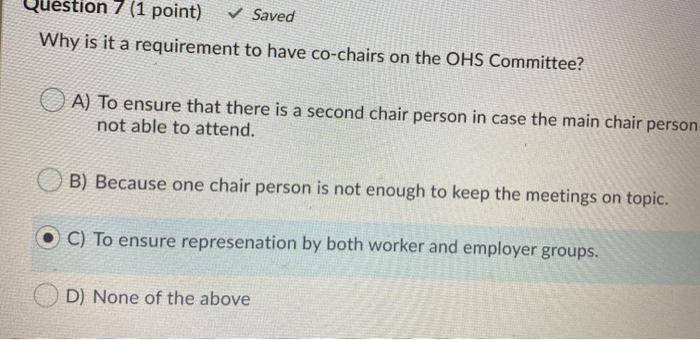 Ques on 7 (1 point) Saved Why is it a requirement