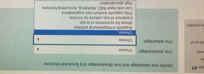 on 41 Identify one advantage and one disadvantage