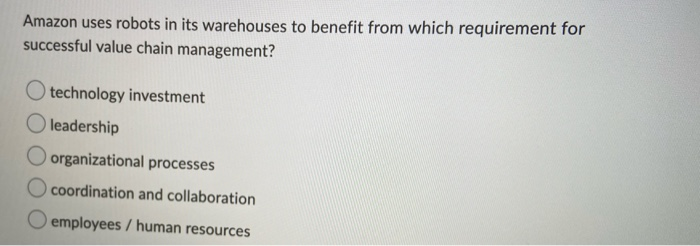 Amazon uses robots in its warehouses to benefit