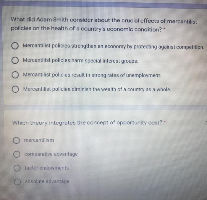 What did Adam Smith consider about the crucial