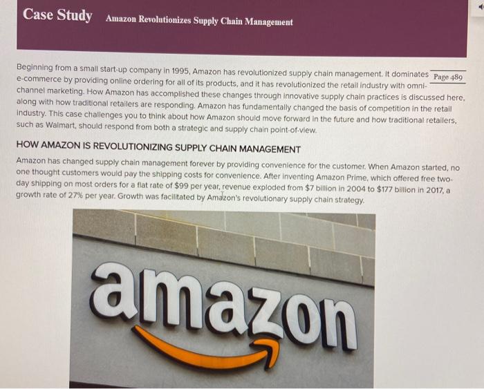 only answer question 3 Case Study Amazon