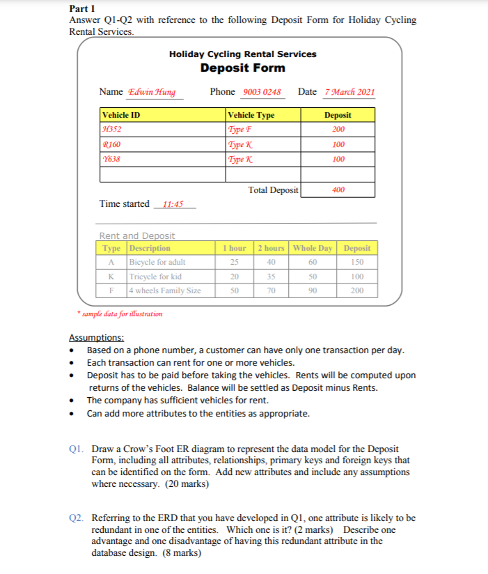 Part 1 Answer Q1-Q2 with reference to the