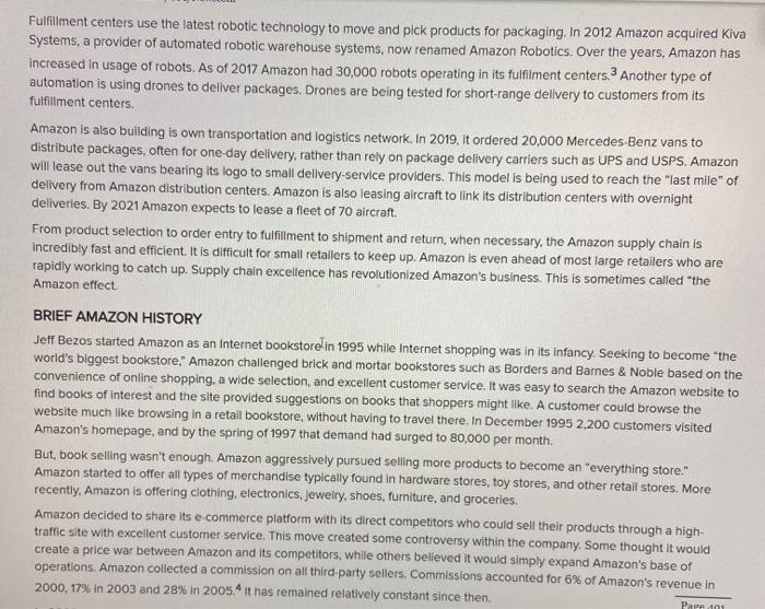 only answer question 3 Case Study Amazon