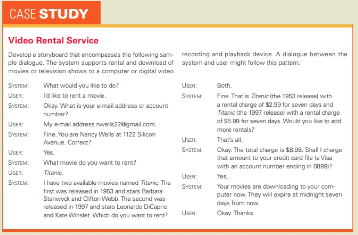 The running case study 'Video Rental Service'