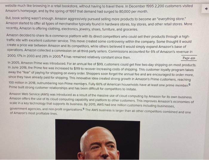 only answer question 3 Case Study Amazon