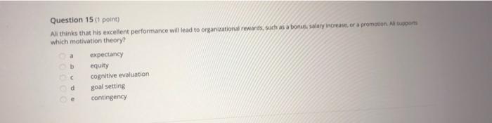 Question 15 point) All thinks that his excellent