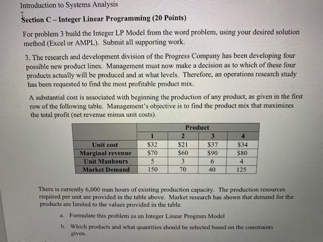 Introduction to Systems Analysis Section C -