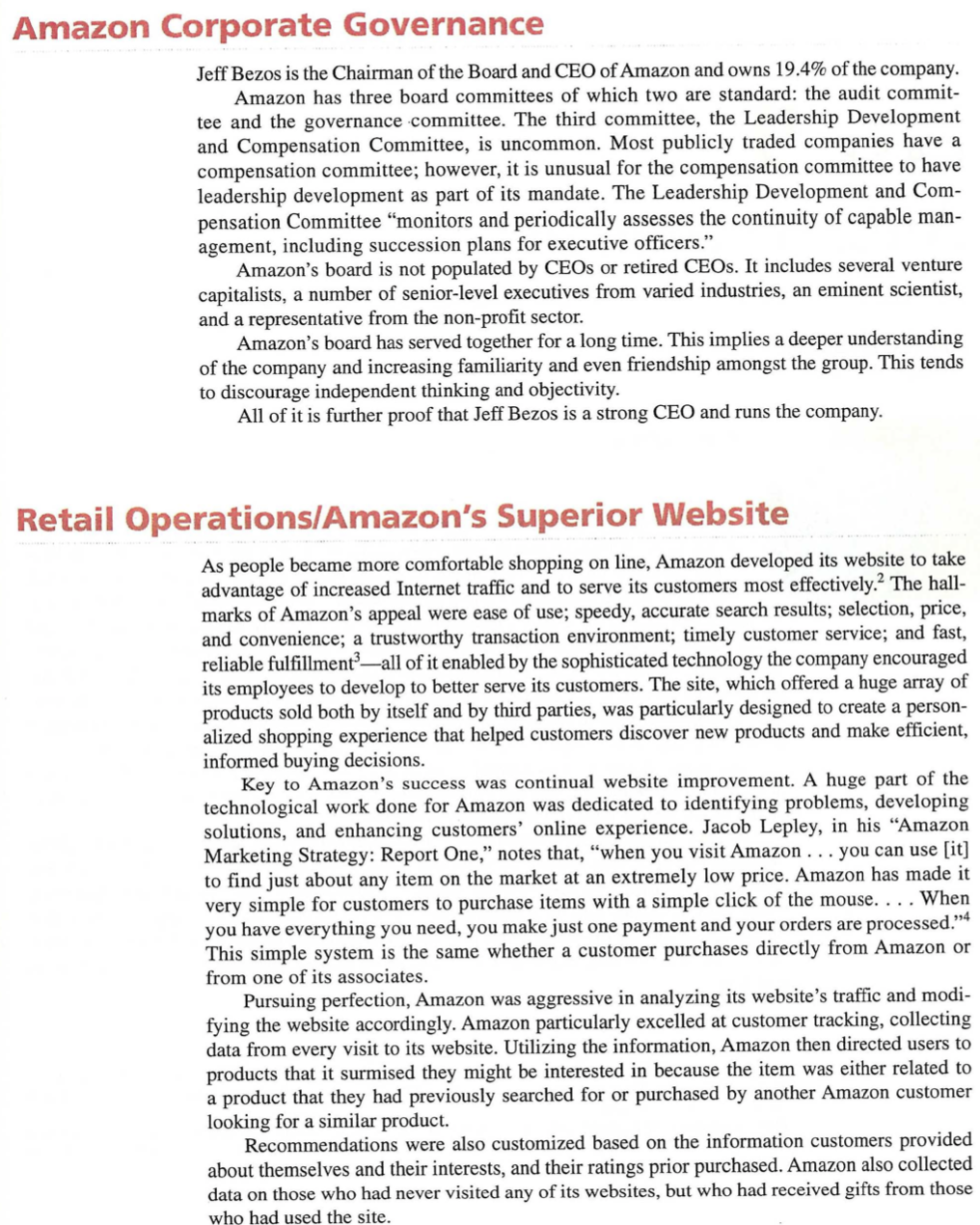 What recommendations would you make to Amazon To