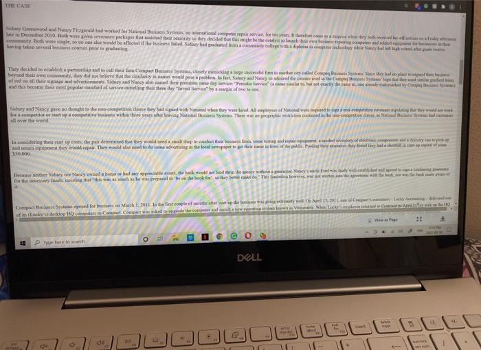 THE CASE Sidney Greenwood and Nancy Fitzgerald