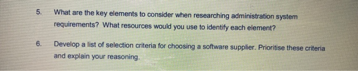 5. What are the key elements to consider when