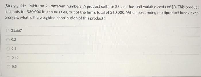 question 1 question 2 [Study guide - Midterm 2 -