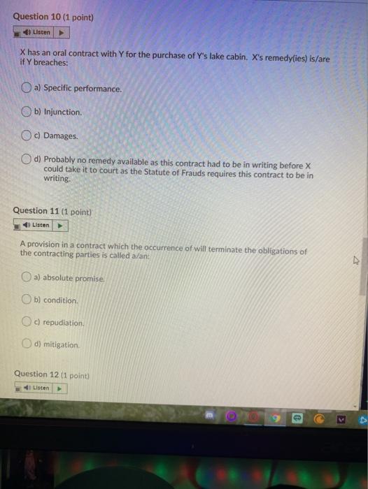 Question 8 (1 point) Listen X contracts with Y to