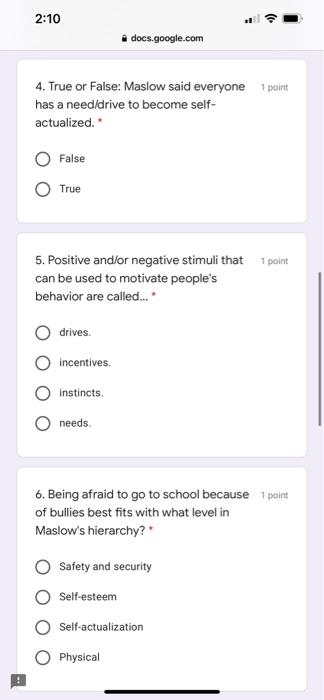 2:10 docs.google.com 1 point 1. All of the