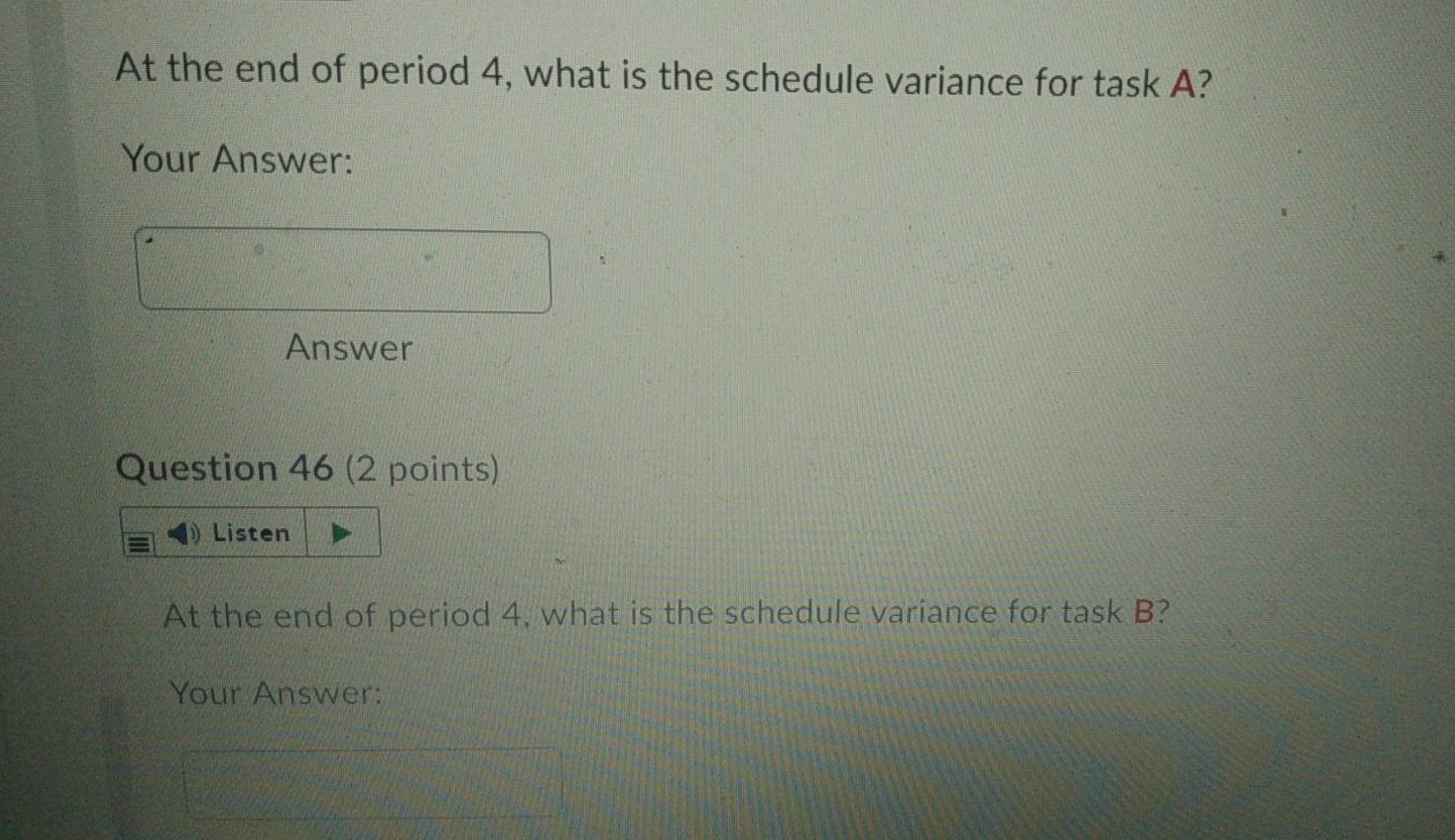 Given the project baseline information given