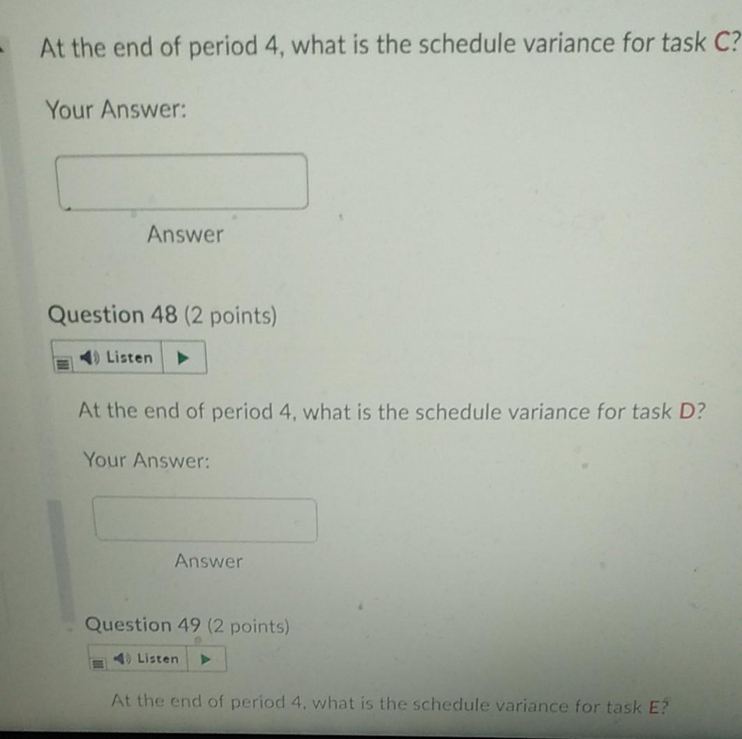 Given the project baseline information given