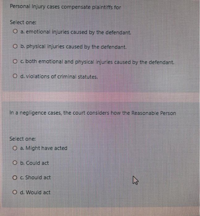 Personal Injury cases compensate plaintiffs for