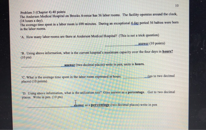 Problem 3 (Chapter 4) 40 points The Anderson